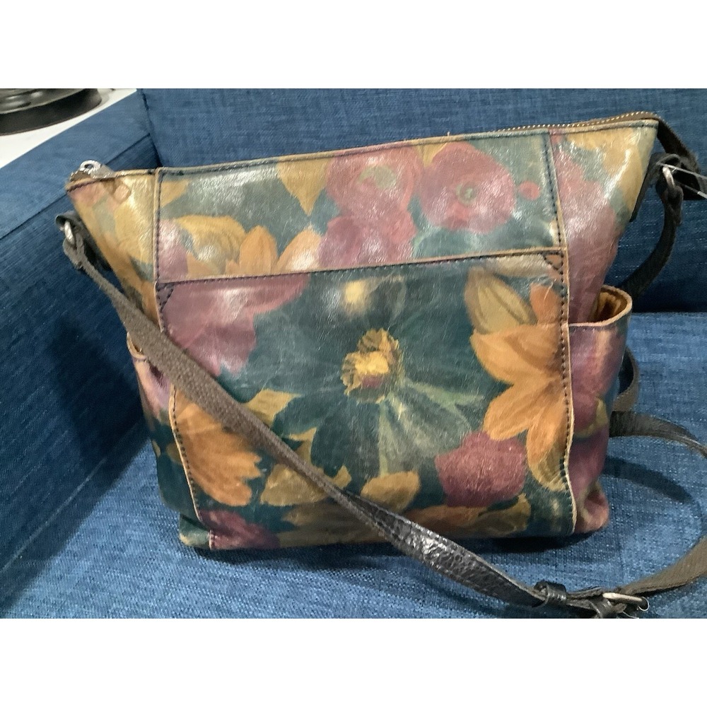 Patricia Nash Leather Shoulder Bag Peruvian‎ Floral Painting